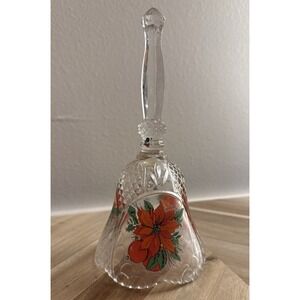 VTG Artmark Crystal Bell Poinsettia Ornamental XMAS Decor Pretty Sounding!